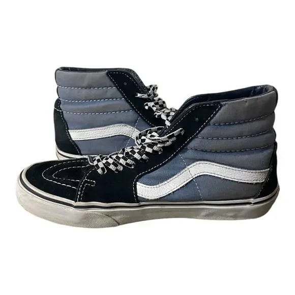 Vans Womens High Top Sneakers Size 8.5 Blue Black - Picture 4 of 6
